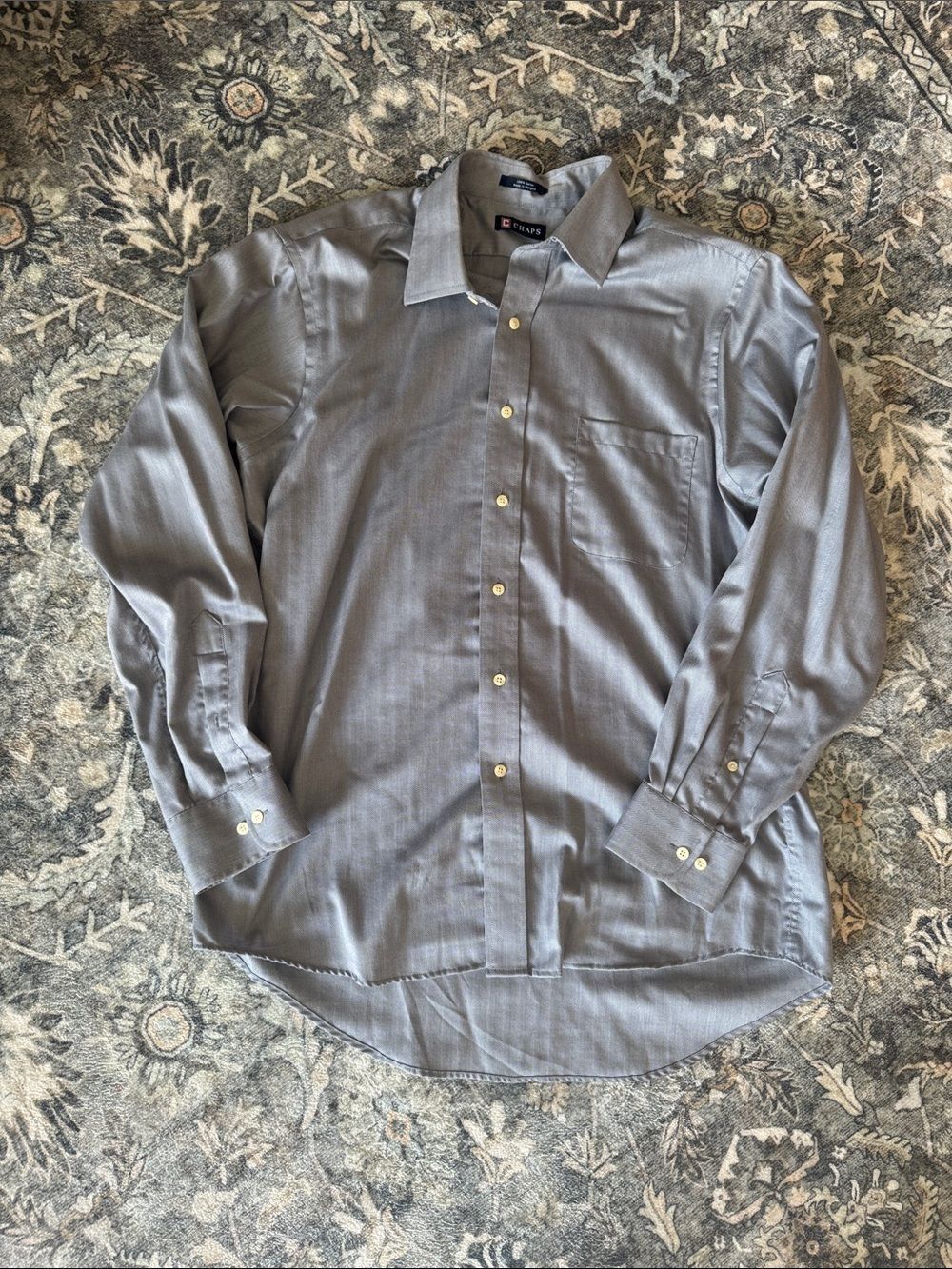 Chaps Men's Gray Button-Down Dress Shirt